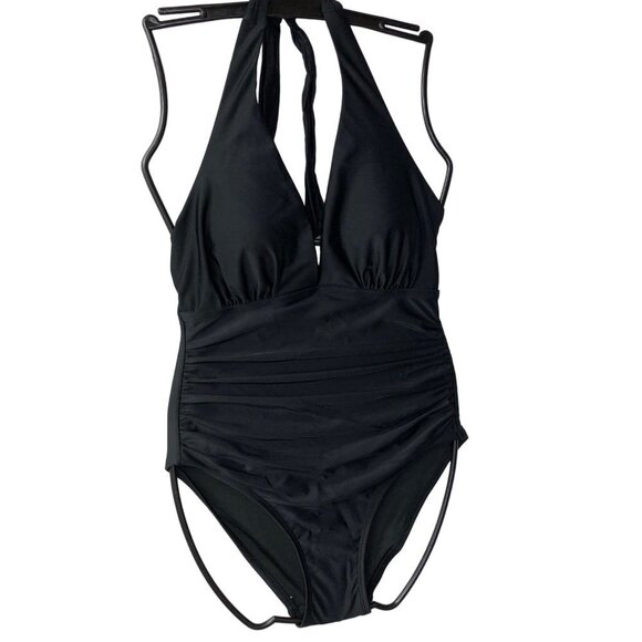 DKYN LADIES SWIMSUIT HALTER 4 way stretch TUMMY CONTROL MD NWT - Picture 5 of 9